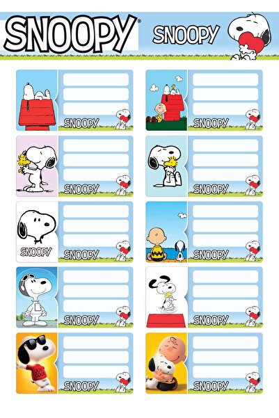 cakaybu Etichetă pentru caiet Snoopy - Tăiat confortabil