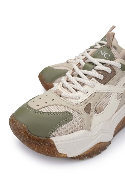 Tamer Tanca Kadın Vegan Beyaz/Haki Sneakers & Spor Ayakkabı