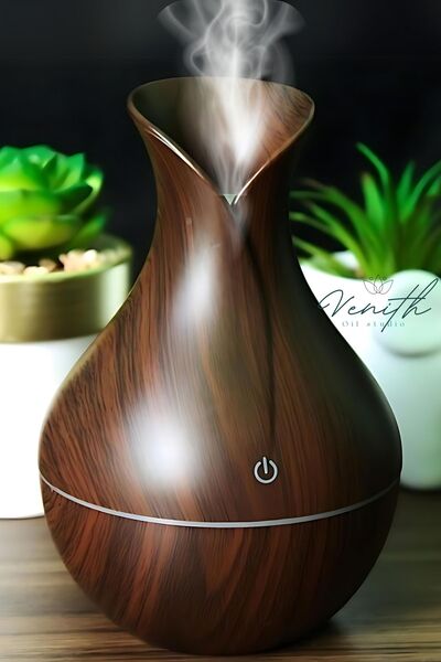 Venith Aromaterapi Mini Ahşap 130 ml Hava Nemlendirici Buhar Makinesi Aromate...