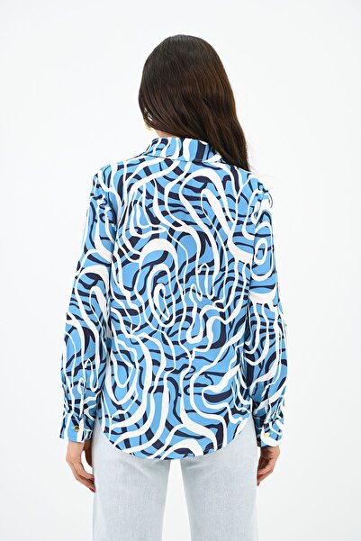 Koza Butik Cămașă clasică cu model pentru femei 1753-24