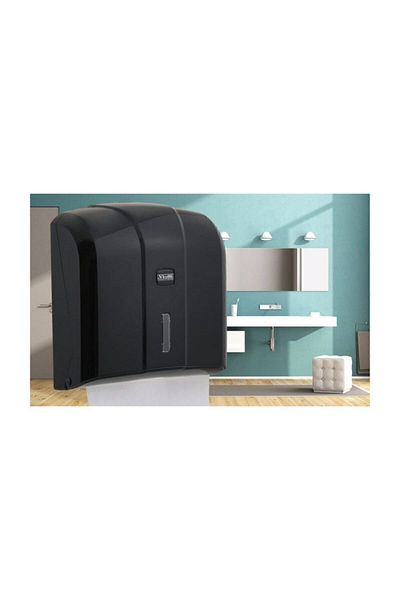 Vialli Kh 300b Z-Fold Paper Towel Dispenser - Black - Capacity 300 Paper