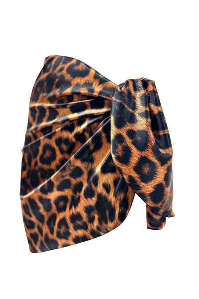pistore Γυναικείο φόρεμα παραλίας Leopard Print Satin Pareo