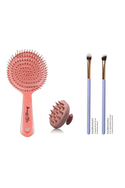 nascita Ροζ Pro 3-συσκευασία οβάλ βούρτσα μαλλιών - χτένα ντους από σιλικόνη ...