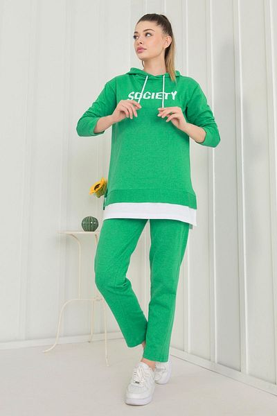 TOFİSA Green Women's Tunic Trousers - Straight Medium - 3553