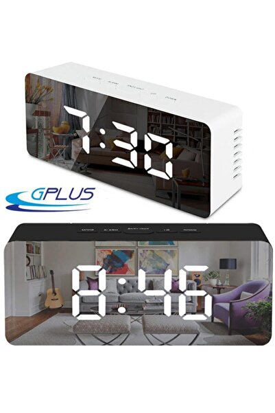 Gplus W561 Dijital Led Termometreli Aynalı Alarmlı Masa Saati Beyaz