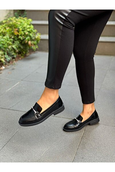 DİVA Diva Siyah Cilt Taşlı Günlük Kadın Ayakkabı