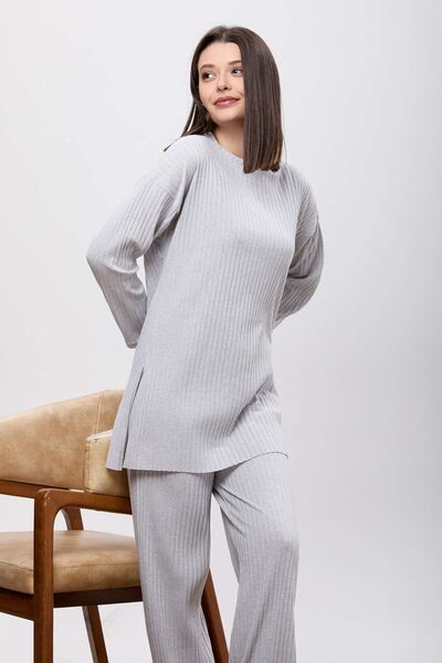 TOFİSA Сіра жіноча туніка-штани - велосипедна комір - 23462