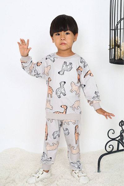 My Kids Wear Boy's Winter Cartoon Patterned Set