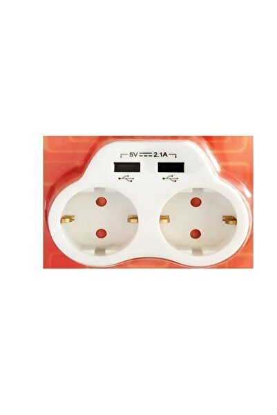 VİKO Beyaz 2'li Topraklı ve 2,1 Amper 2 Usb Çıkışlı Fiş Priz Hızlı Şarj Cihazı