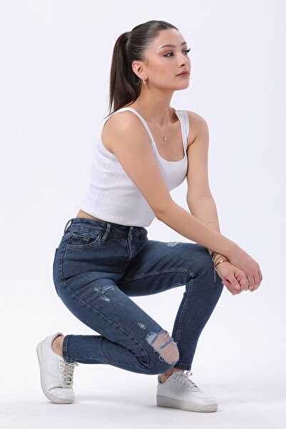 TOFİSA Сині жіночі джинси-скінні з еластаном - середній крій - 23812