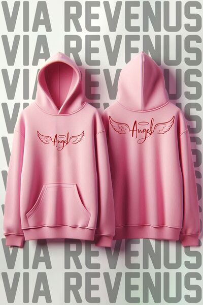 Vordevia Angel Soft Fabric - Ružičasta majica sa Štampano široka otvora na pr...