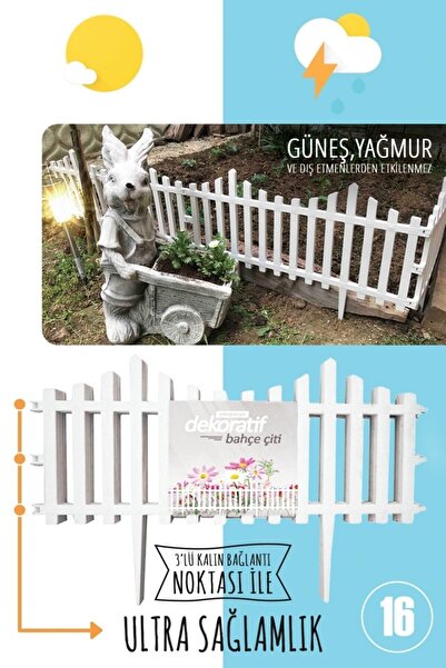 Morpanya Çit Bahçe Çiti Dekoratif Plastik Bahçe Çiti 9.44 Mt Peyzaj Koruma Pa...