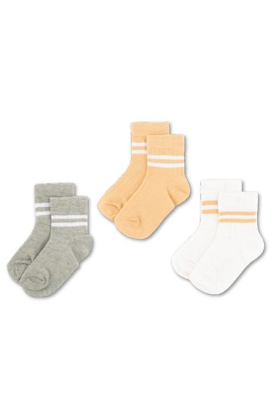 Novibaby Pachet de 3 șosete unisex pentru copii - șosete de școală din bumbac alb, negru, roz