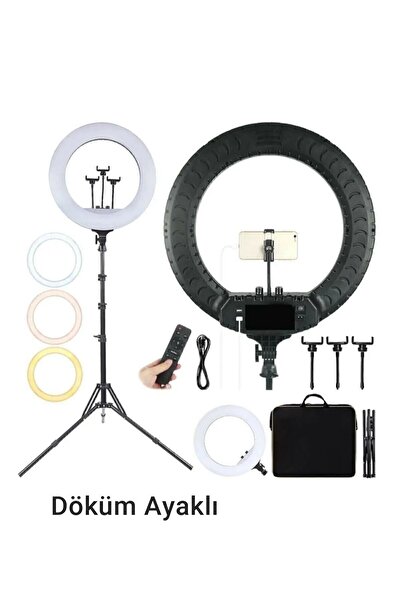 Voground Ring Light 18 Inç 480 Led Işık 2m Stand Kuaför Makyaj Youtuber Güzel...