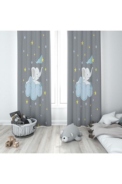 Lolla Evmila Children's Room Patterned Background Curtain