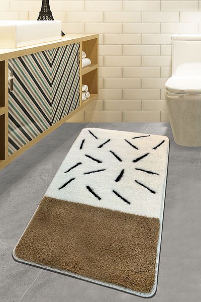 Chilai Home Bisquit Beige 70x120 cm Bathroom Rug Acrylic