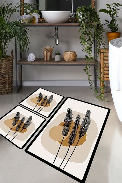 Chilai Home Day Sunriz 3-Piece Bath Set: Rug and Mat