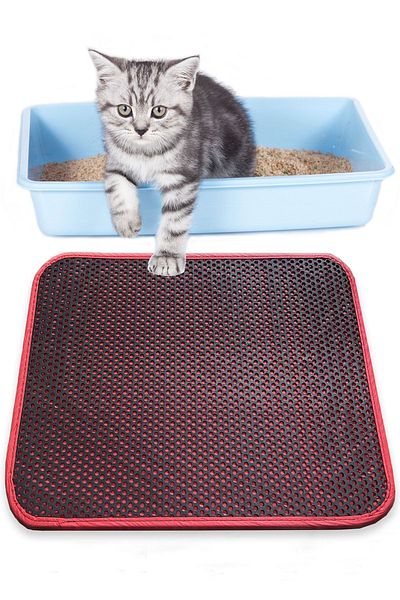 Chilai Home Red Pvc Cat Litter 40X60 cm Electric Paskal before Toilet