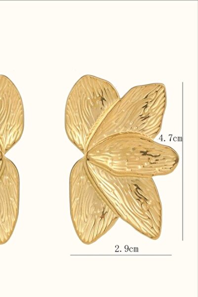 KYOLA DESİGN Büyük Çiçek Gold Küpe