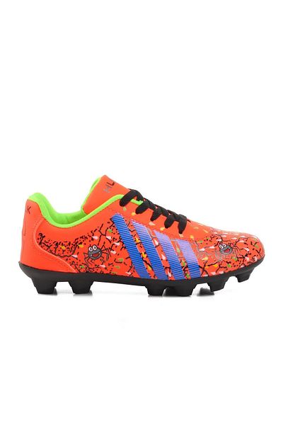 AYAKMOD Orange Spider Patterned Children's Football Shoes
