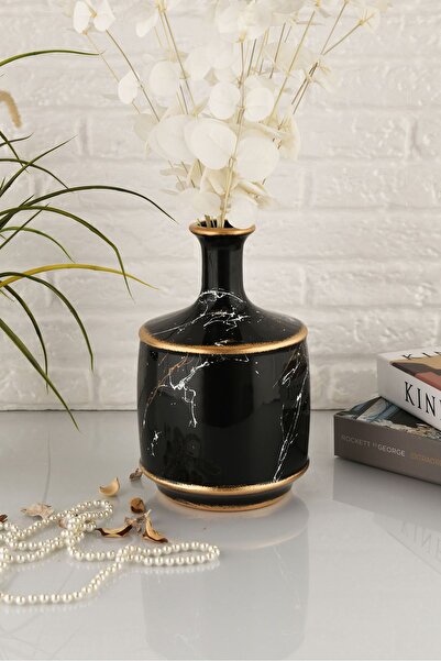 ANGDESİGN Black Ceramic Vase - Angdesign Datça