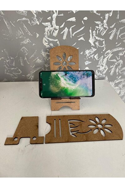 Tuba Design 10 Ad Modern Telefon Tutacağı 3 Mm Ahşap Ham Mdf Boyanabilir Ekon...