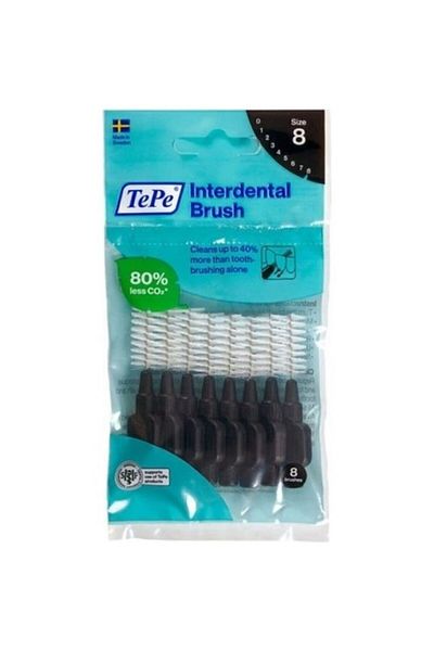 TePe Black Interdental Brush - 1.5 Mm 8-Piece Interface Brush
