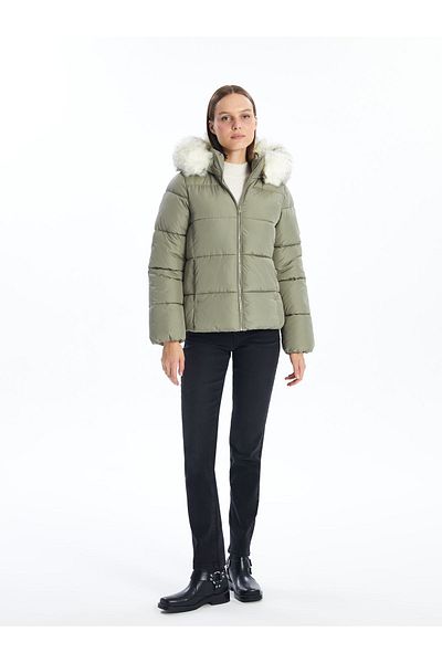 LC Waikiki Dámský kabát s kapucí Puffer