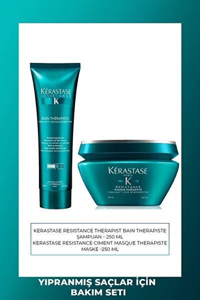 Kerastase Kérastase Resistance Bain Therapiste Çok Yıpranmış Saçlar İçin Şampuan 250 ml & Onarıcı Maske 200 ml