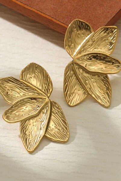 KYOLA DESİGN Büyük Çiçek Gold Küpe