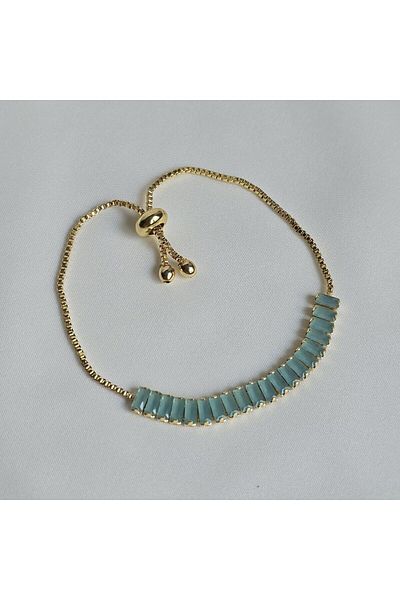 ULYOS PONIS Baguette Waterway Gold Adjustable Elevator Bracelet