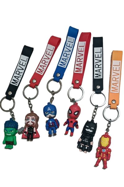 Yeni1Trend Süper Kahramanlar 3d Silikon Anahtarlık Ve Çanta Süsü Marvel 1 Adet