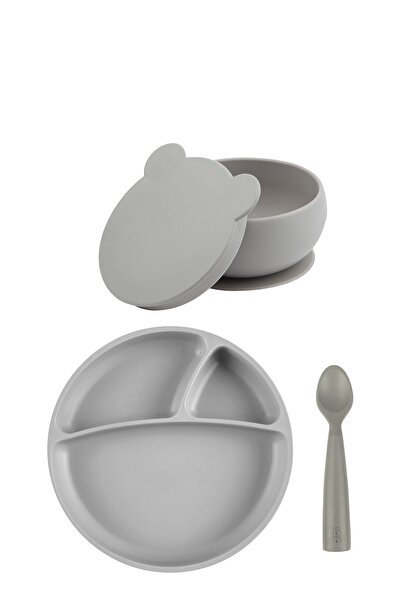 OiOi Porsiyon Powder Grey & Kapaklı Kase & Nam Nam