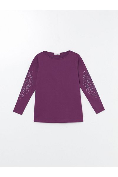 LC Waikiki Patterned Long Sleeve Crew Neck Women's Blouse