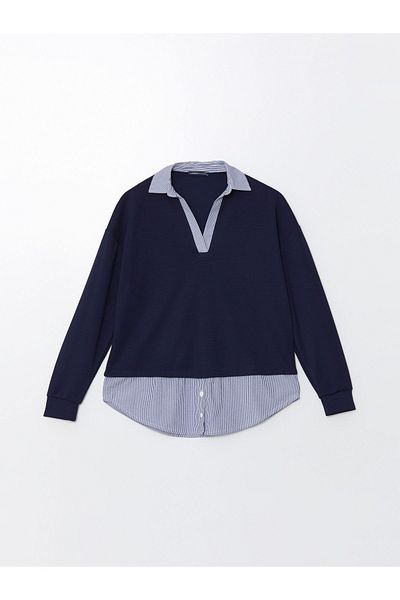 LC Waikiki Ριγέ Oversize πουκάμισο γιακάς Γυναικείο τουνίκ