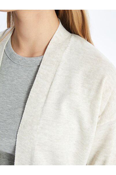 LC Waikiki LCW Modest Şal Yaka Düz Uzun Kollu Kadın Triko Hırka (W4)