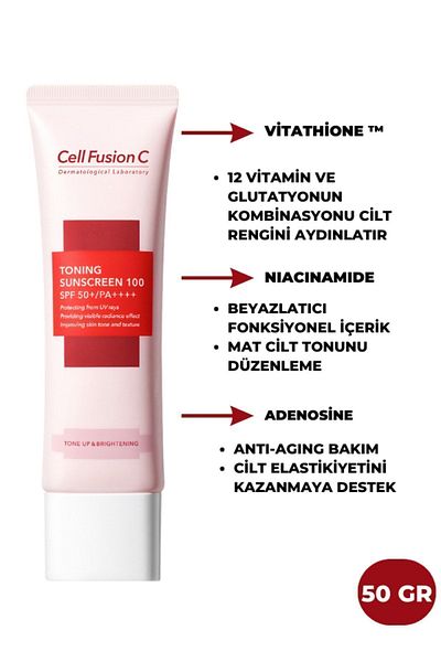 Cell Fusion C HiGh ProTecTive ToninG Cream - Sun EffecT, All Skin TYpes, 100 Spf50/Pa 50 Gr