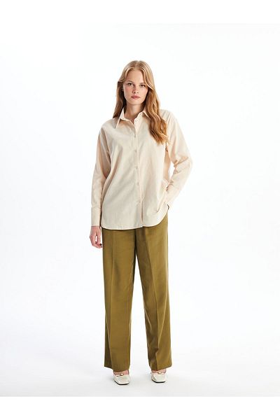 LC Waikiki Langärmliges, gerades Damen-Oversize-Shirt