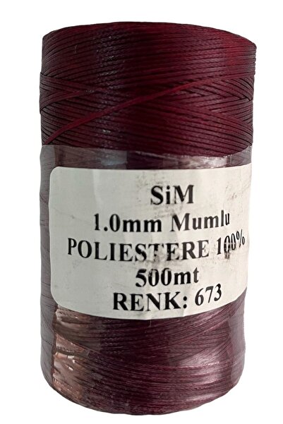 SİM 1 Milim Mumlu Saraç Deri Ip Bobin 500 Metre