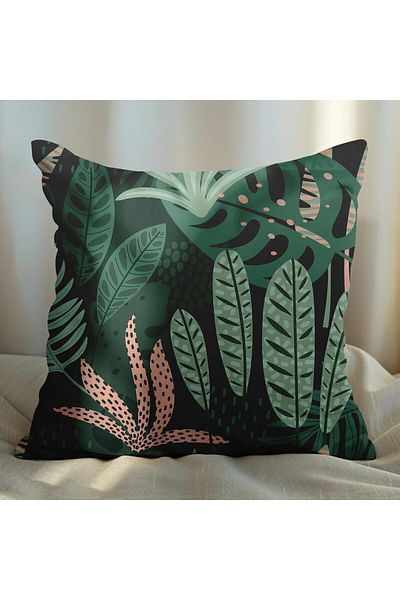 EJOYA Green Leaf Patterned Pillow Set of 4 - 45cm 113717