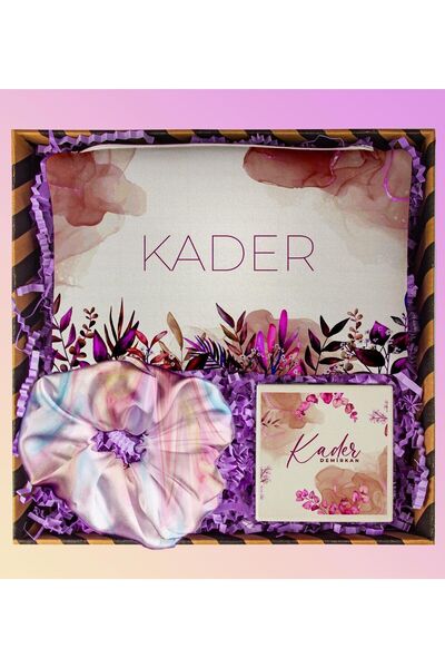 EJOYA Kişiye Özel Makyaj Çantası & Kişiye Özel Ayna & Saten Toka Kozmetik Hediye Seti 111036