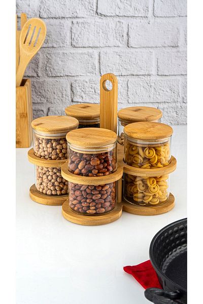 Bambum 6 Piece Spice Rack Large Sorrel with Stand