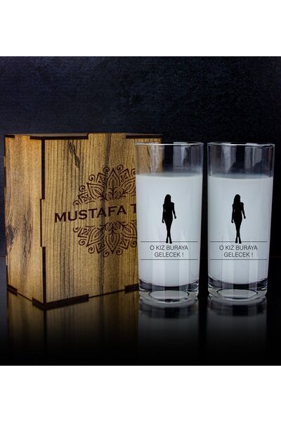 EJOYA Kişiye Özel Kutusunda 2'li Rakı Bardağı Seti 107209