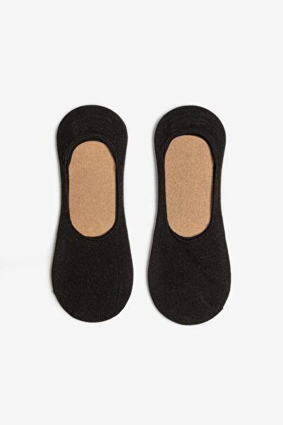 Bolero Men's 2-Piece Black Non-Slip Ballerina Socks