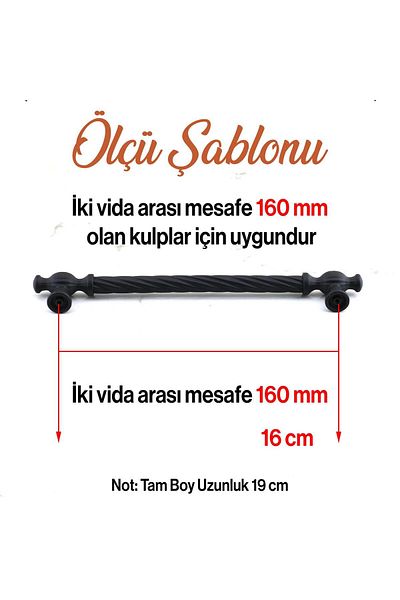 Badem10 Burma Mâner Metal Negru 160 Mm - 16 Cm Mobilier Bucătărie Sertar Dulap Dulap Mânere Mâner Mâner Negru