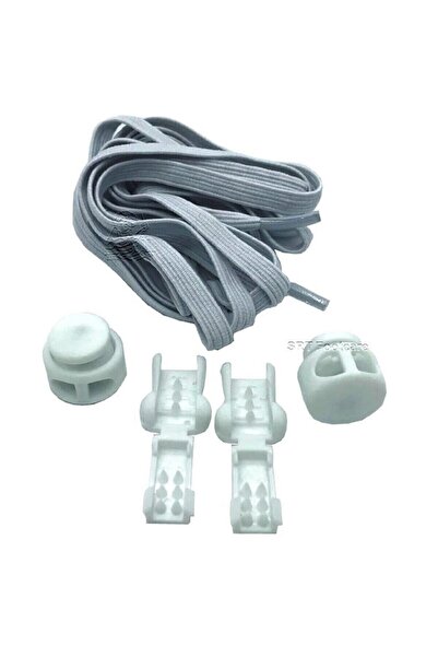 srtfootcare Elastik Yassı Akıllı Kilitli Bağcık 100cm 1 Çift Beyaz