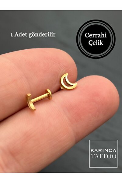 Karınca Piercing Ay Hilal Tragus Piercing Conch Flat Forward Helix Burun Kıkırdak Kulak Çelik Küpe (Karınca Piercing)