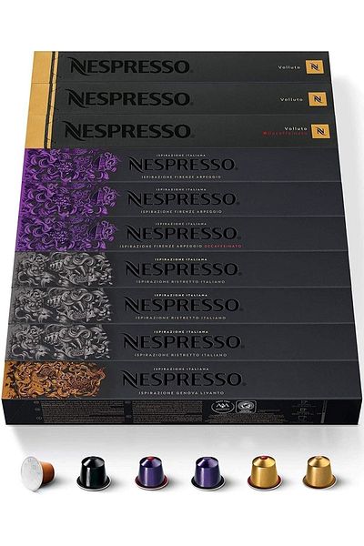 Nespresso Balanced Collection with Non-Cafe 10 Boxes (100 CAPSULES)