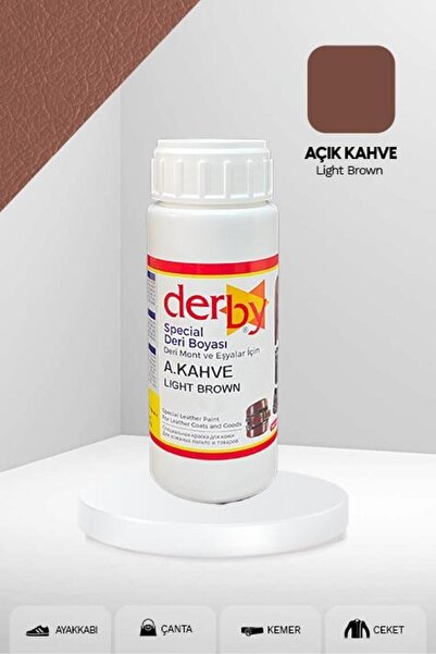 Derby Special Açık Kahve Deri Boyası 100 ml / Mont Eşya Çanta Kemer Cüzdan Ayakkabı Deri Boyası