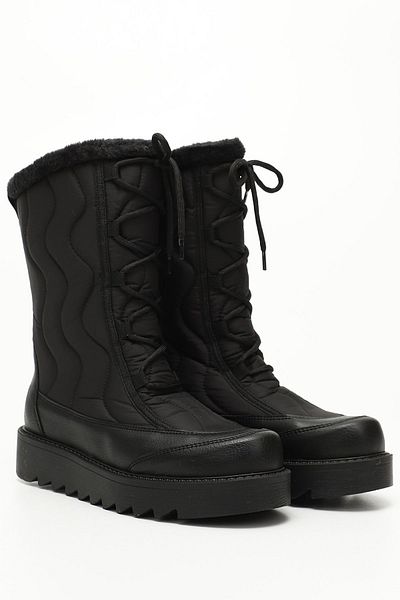 GÖNDERİ(R) Schwarze Damen-Schneestiefel mit runder Spitze 06414